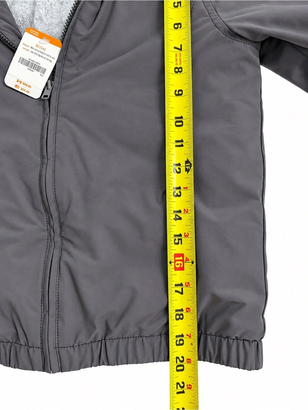 Gymboree Girls Winter Jacket XL 14 Gray Hooded Sherpa Lined NWT